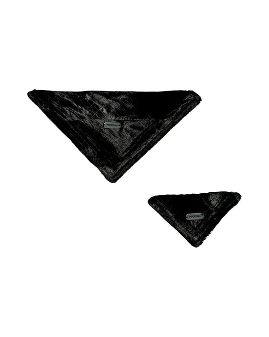 Croc Embossed Black Velvet Kerchief